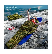 SereneLife Mummy Sleeping Bag With Travel Pillow and Compression Sack (Camouflage)