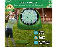 Bull Chipper | Giant Golf Darts (Over 6ft Tall) with 10+ Golf Games | Golf Chipping Game with Air Pump | Yard Games
