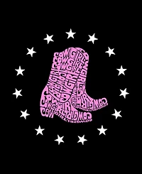 La Pop Art Women's Cowgirl Boots Word V-Neck T-shirt