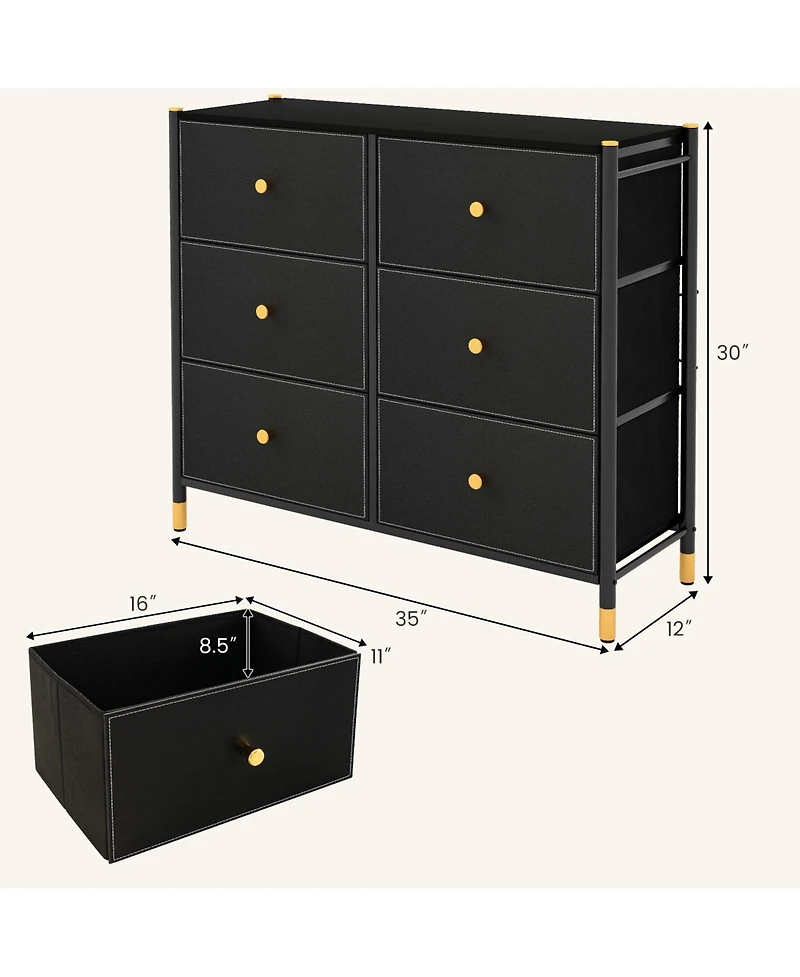Drawer Fabric Dresser Tower Wide Chest of Drawers Storage Organizer Bedroom
