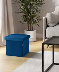 Seville Classics Channel Tufted Storage Ottoman