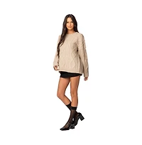 Edikted Women's Kennedy oversized cable knit sweater