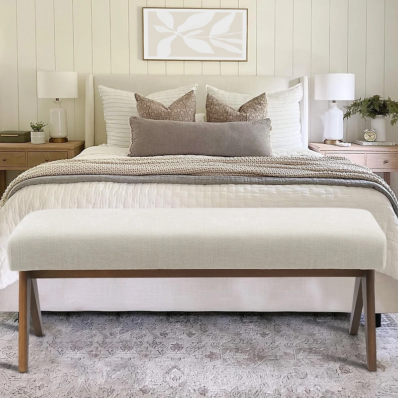 Breakfast Nook Bench Cushioned Dining with V-Shaped Legs,Dining Table Seat Restaurant Banquette Seating-Maison Boucle