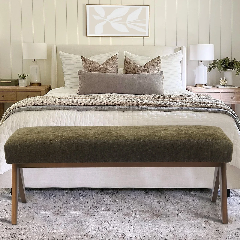 Breakfast Nook Bench Cushioned Dining with V-Shaped Legs,Dining Table Seat Restaurant Banquette Seating-Maison Boucle