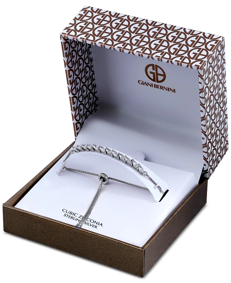 Giani Bernini Cubic Zirconia Marquise Bolo Bracelet, Created for Macy's