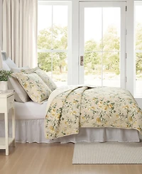 Laura Ashley Roses Reversible -Pc. Quilt Set