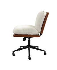 Hulala Home Lindsay Mid Century Modern Task Chair Faux Leather +Polyester/Polyester Blend