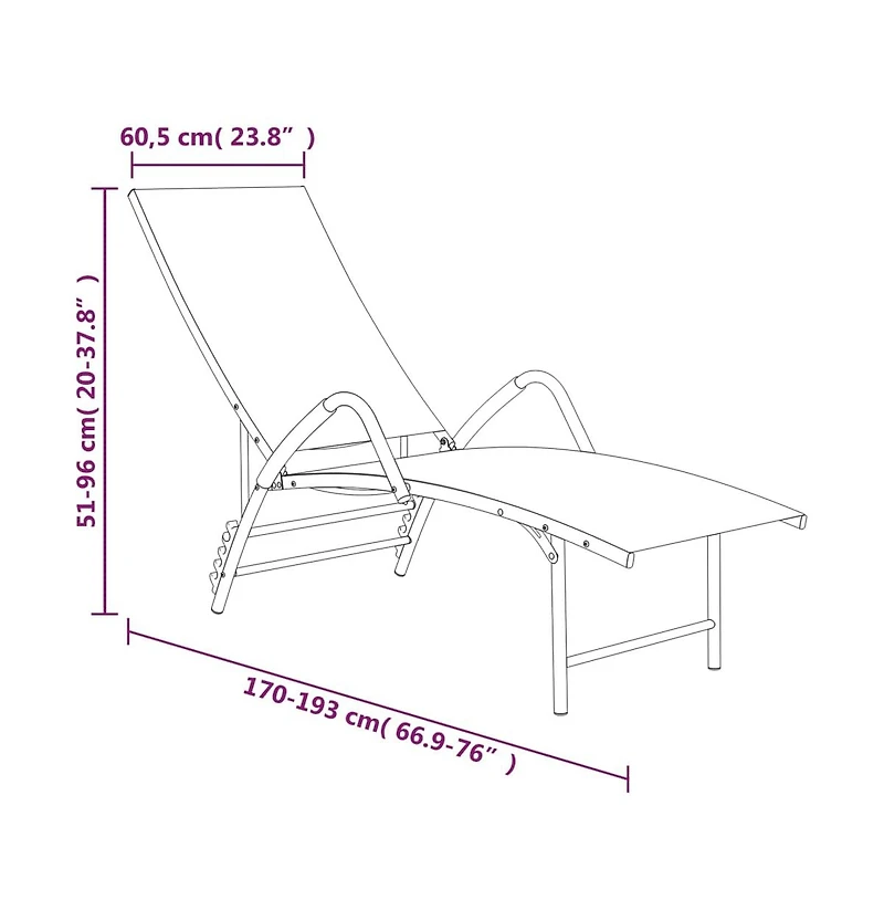 vidaXL Sun Lounger Textilene and Aluminum Taupe