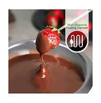 NutriChef Electric Chocolate Melting Pot Fondue Set, 0.55 lbs Capacity