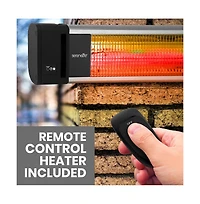 SereneLife Wall and Ceiling Mount Patio Heater, 1500W with Remote Control