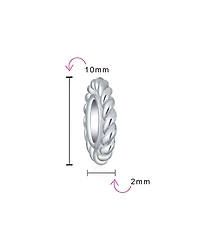 Bling Jewelry Twisted Cable Thin Spacer Bead Charm Bead Charm 925 Sterling Silver
