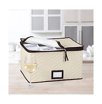 Florida Brands Wine Glass Storage Box with Dividers - Holds 12 Wine Glasses up to 10" Tall and 3.75" W - Stemware Storage Case