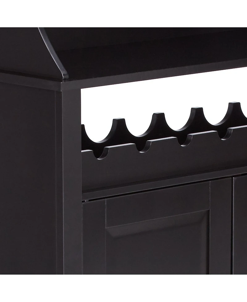 Kings Brand Furniture Wood Wine Rack Buffet & Storage Cabinet (Black)