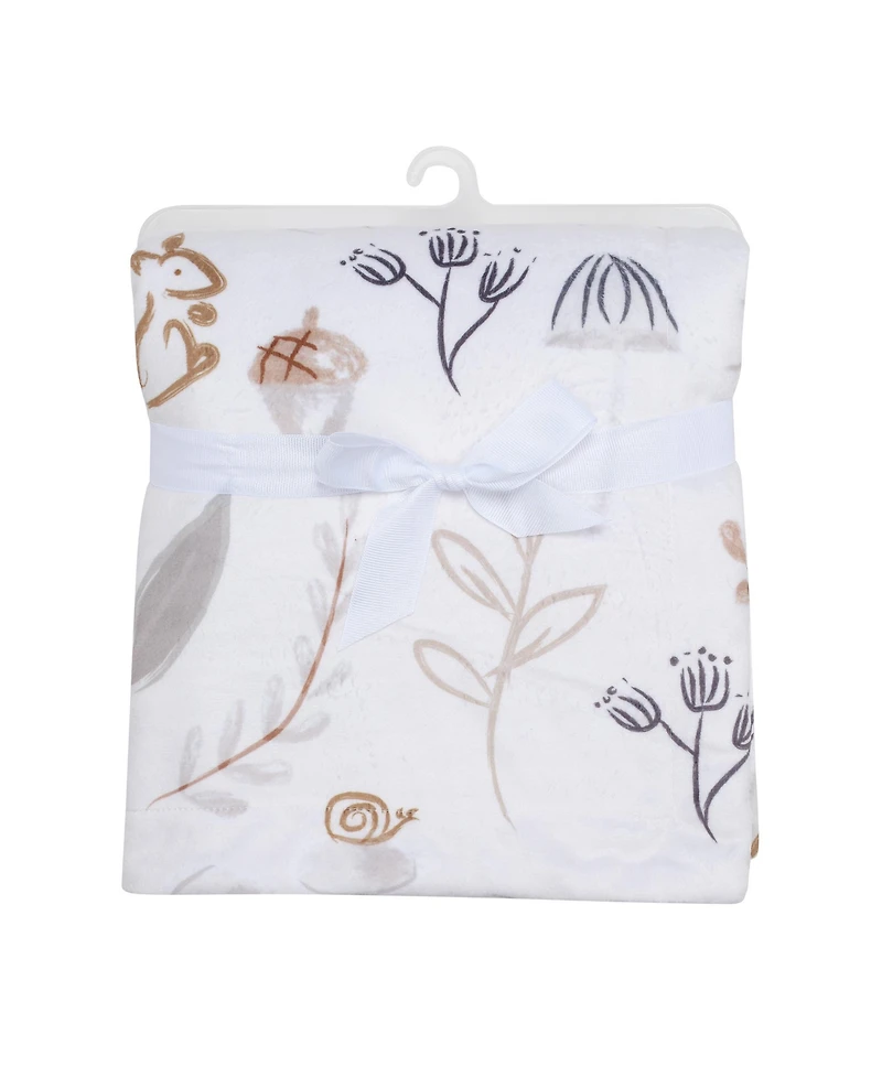 Lambs & Ivy Treetop Fox Woodland/Forest Minky/Faux Shearling Fleece Baby Blanket