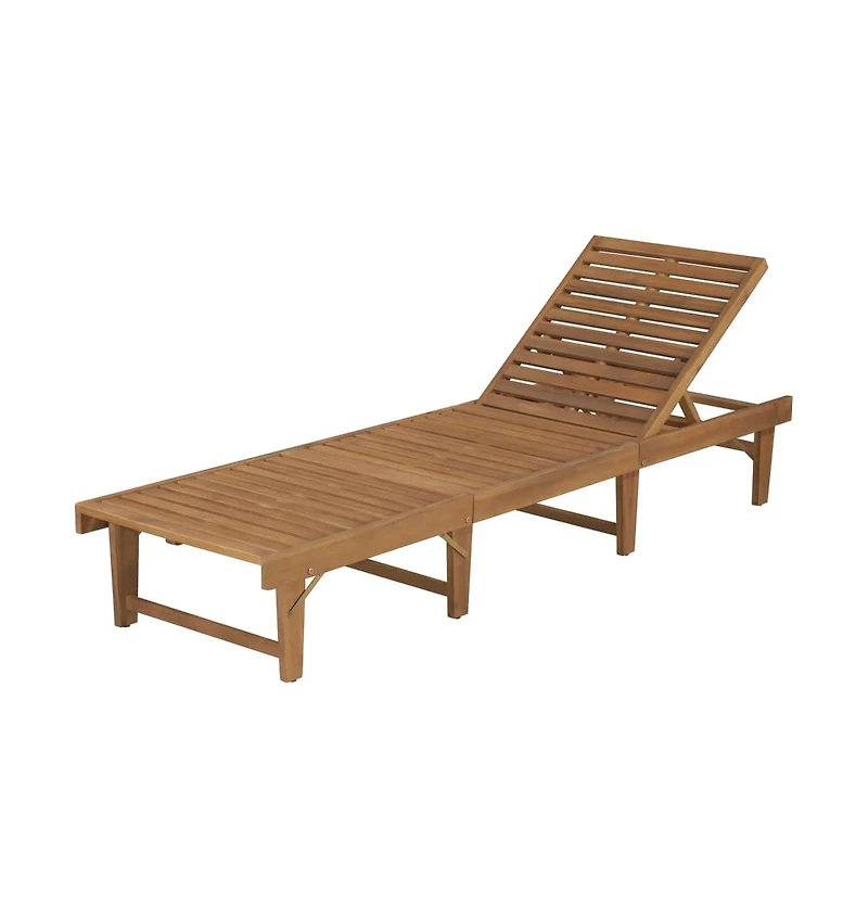 vidaXL Folding Sun Lounger Solid Acacia Wood