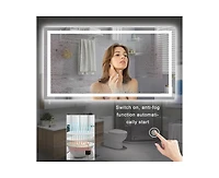 gaomon Led Bathroom Mirror with Lights 48 x 36 Inch/60x36 Inch Led Vanity Mirrors Wall Mounted Dimmable Front Lighted Anti-Fog Makeup Mirror for Bedro