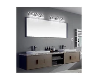 gaomon Led Modern Crystal Bathroom Vanity Lights Over Mirror, Chrome Bathroom Light Fixtures Wall Light (3-Light)