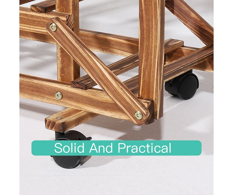 Unho 6 Tiers Wooden Plant Stand Home Garden Flower Pots Shelf for Indoor Outdoor