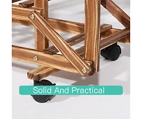 Unho 6 Tiers Wooden Plant Stand Home Garden Flower Pots Shelf for Indoor Outdoor