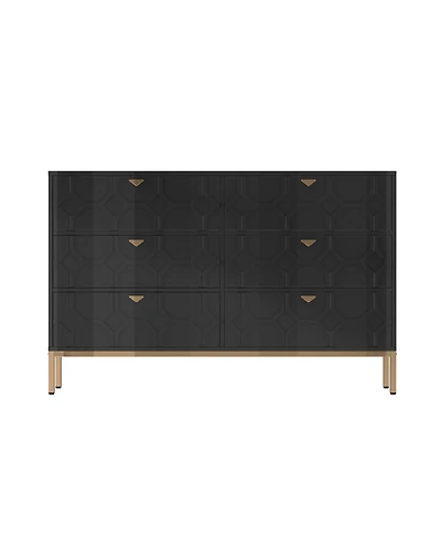 Boyel Living Wooden 6-Drawer Storage Cabinet Table
