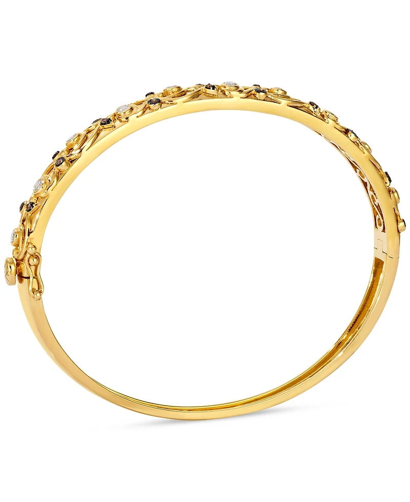 Le Vian Nude Diamond & Chocolate Diamond Filigree Bangle (3/8 ct. t.w.) in 14k Honey Gold