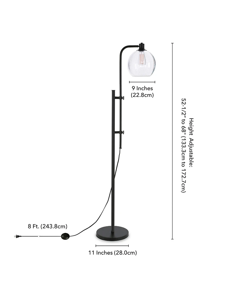 Hudson & Canal 68" Metal Antho Height-Adjustable Floor Lamp