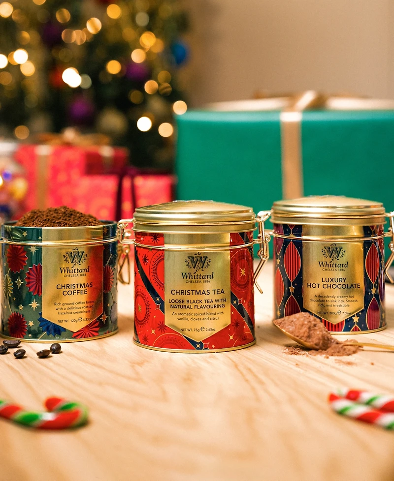 Whittard of Chelsea Christmas Tea, Christmas Coffee and Luxury Hot Cocoa, 3 Piece