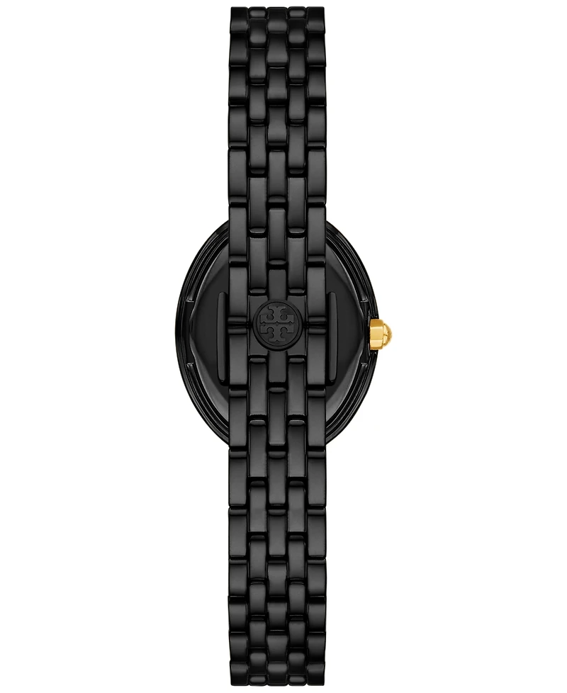 Tory Burch Women's The Oval Black-Tone Stainless Steel Bracelet Watch 28mm