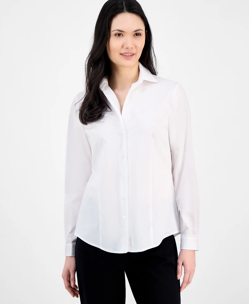 Anne Klein Women's Button-Front Long-Sleeve Shirt
