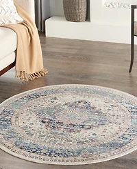 Nourison Home Vintage Kashan VKA07 4'x4' Round Area Rug