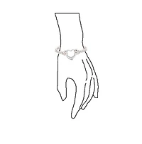 Bling Jewelry Double Strand Braided Leather Bracelet Heart Charms Stainless Steel