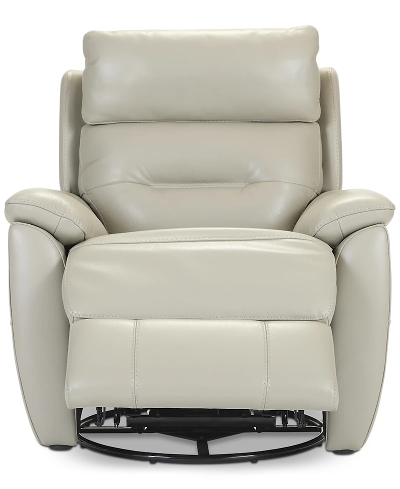 Ossorio Leather Power Swivel Glide Recliner, Created for Macy's