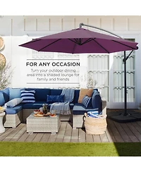 Best Choice Products 10ft Offset Hanging Outdoor Market Patio Umbrella w/ Easy Tilt Adjustment