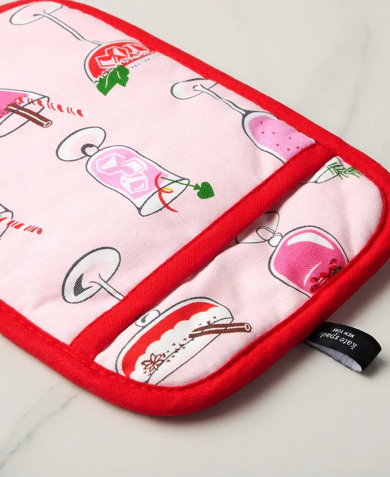 Kate Spade New York Holiday Cocktails Kitchen Towel, Oven Mitt & Potholder, Set of 4