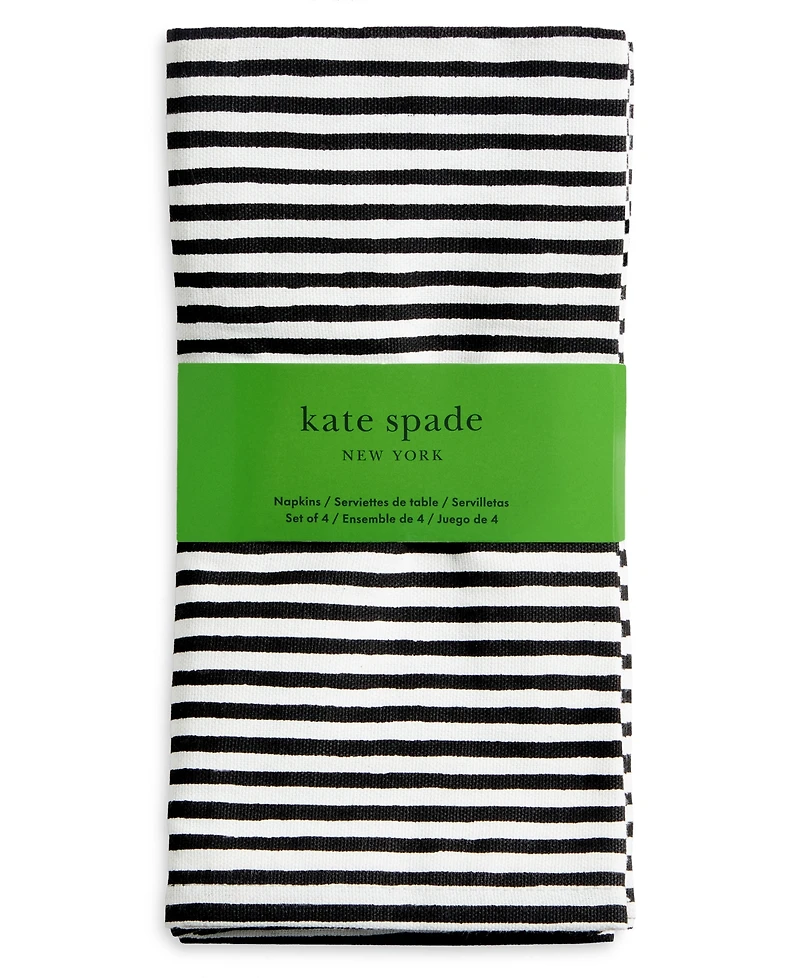Kate Spade New York Hand Painted Shirting Stripe Napkin 20" x 20", Set of 4
