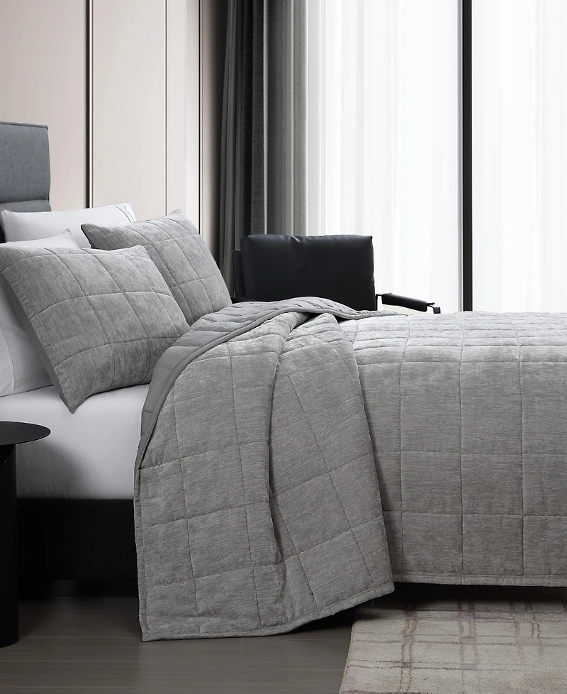 Vera Wang Chenille Box Solid 3-Pc. Quilt Set