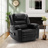 Streamdale Furniture Breathable Leather Massage Recliner Chair Manual Living Room Reclining Sofa