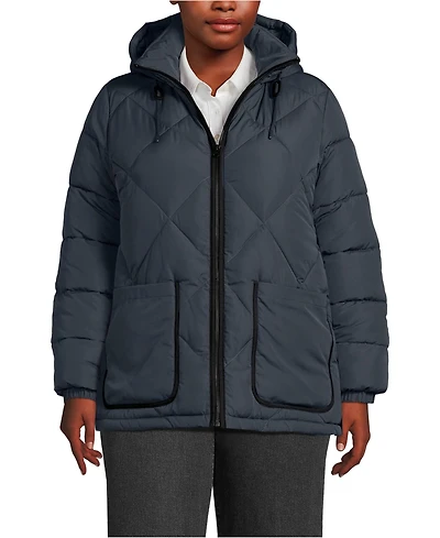 Lands' End Plus FeatherFree Insulated Diamond Quilted Jacket