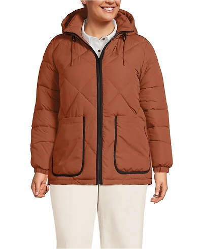 Lands' End Plus FeatherFree Insulated Diamond Quilted Jacket