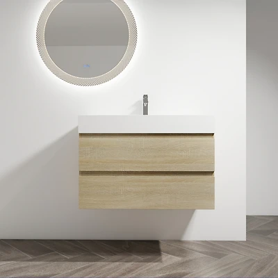 Streamdale 36" Wall-Mounted Vanity with Resin Sink and Soft-Close Drawers