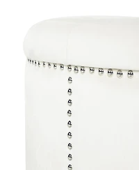 Streamdale Luxurious Velvet Ottoman with Studded Rim for Comfort and Style