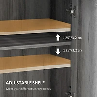 Farmhouse Barn Door Accent Cabinet, Kitchen Sideboard Storage Cabinet with Double Doors, Drawer, and Adjustable Shelf for Bedroom, Living Room, Gray