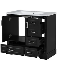 Streamdale 36" Black Traditional Vanity with Resin Sink Combo
