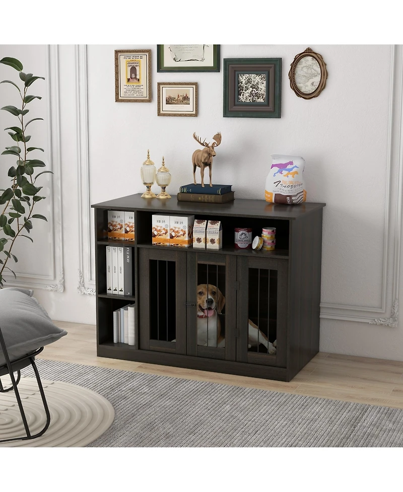 Streamdale Furniture Dog Crate Furniture with Adjustable Shelf, Dog Crate End Table, Indoor Pet Crate for Medium and Large Dogs, with Large Flat Surfa