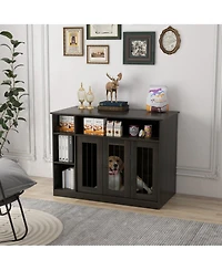 Streamdale Furniture Dog Crate Furniture with Adjustable Shelf, Dog Crate End Table, Indoor Pet Crate for Medium and Large Dogs, with Large Flat Surfa