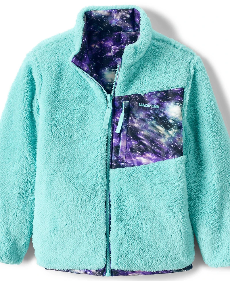 Lands' End Boys Reversible Fleece Puffer Jacket