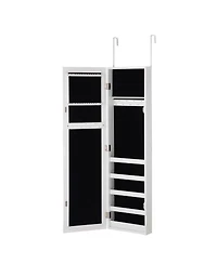 Sugift Door and Wall Mounted Armoire Jewelry Cabinet with Full-Length Mirror