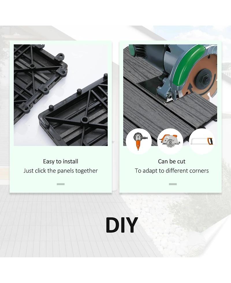 Interlocking Deck Tiles: Grey Outdoor Flooring