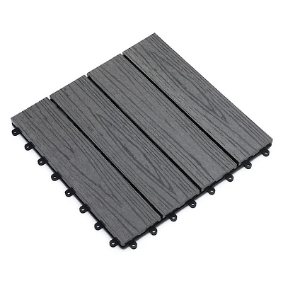 Interlocking Deck Tiles: Grey Outdoor Flooring
