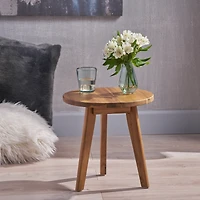 Streamdale Groovy Mod Round End Table With Customizable Top